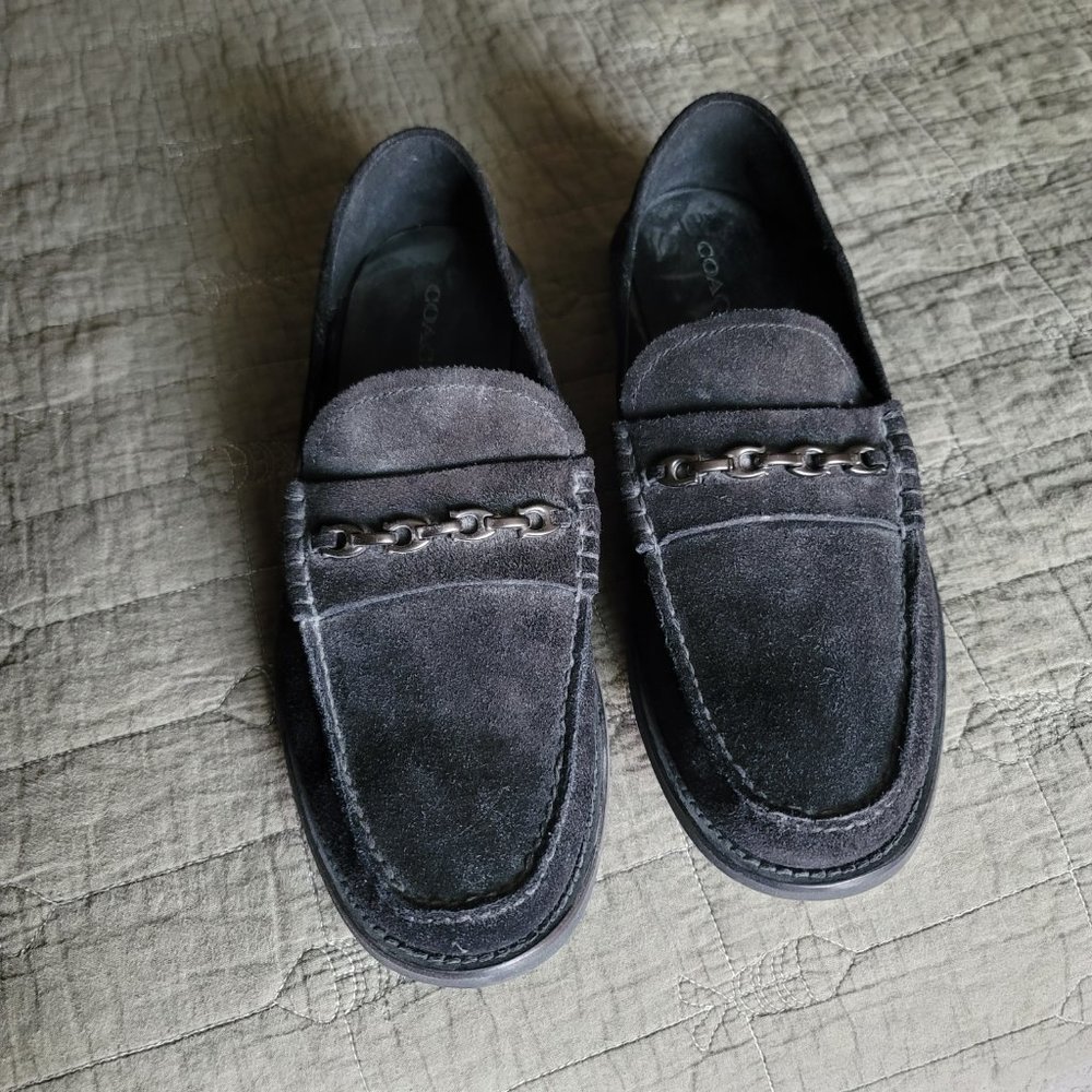 COACH Men's Dress/Casual Loafers -11.5D Black Suede